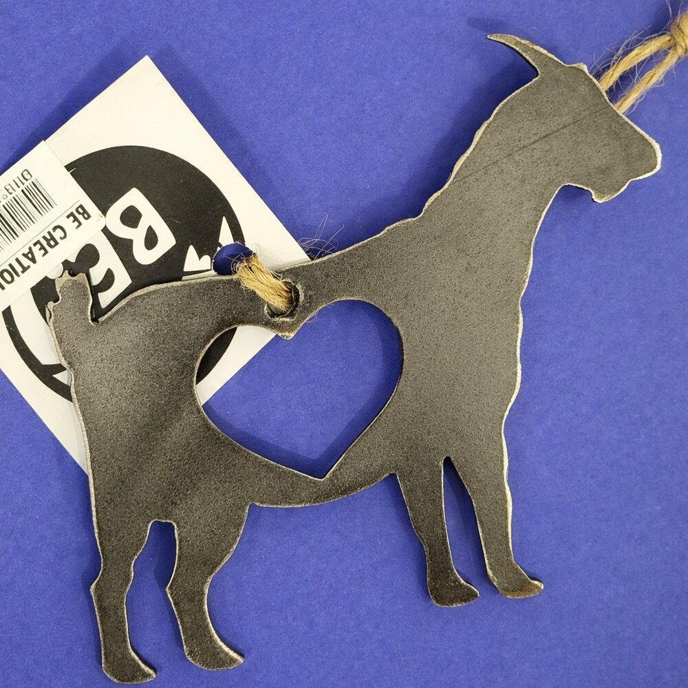 Rustic Metal Goat Ornament | Farmhouse Goat Decor | Country Kitchen Accent - Picture 4 of 4
